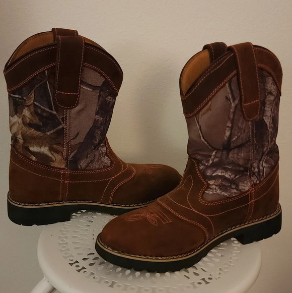 Buckaroo Youth Camo Pink Pull On Boots Size 5 - Picture 9 of 13